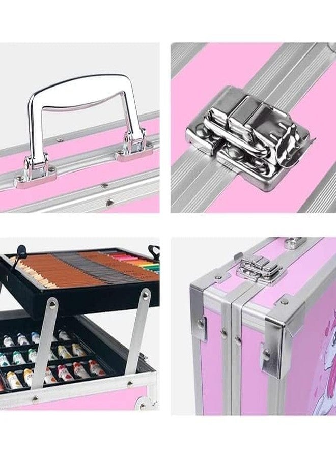 Brille Bee 145Pc Art & Craft Painting Set - Suitcase Shape All-in-1 Art Box with Watercolors, Sketching Tools & Stationery, Gift for Kids (New Unicorn) - Image 5